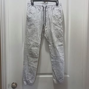 Brooklyn Cloth Medium Men's slim fit jogger, white with black